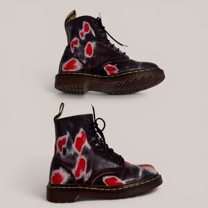 Dr. Martens 1460 8 Eye Boots UK6 US 8 Women Red Blue Rub Off Leather Punk